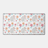 Mignonne lapin mère et lapin, fleurs motif (Recto)