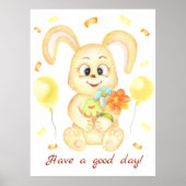 Mignonne Lapin pour une ambiance positive Poster (Devant)