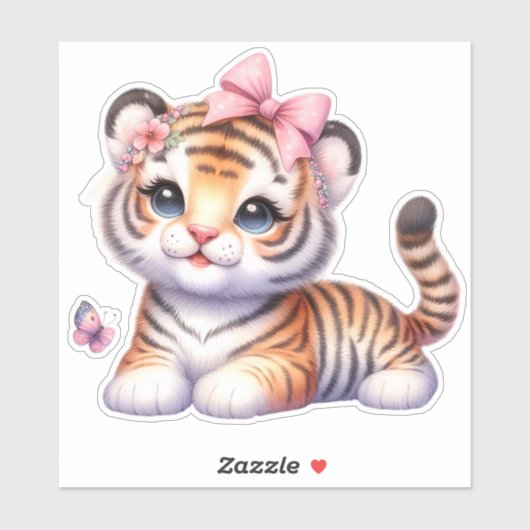 Mignonne-Le ! Sticker de scrapbooking Tiger person (Feuille)