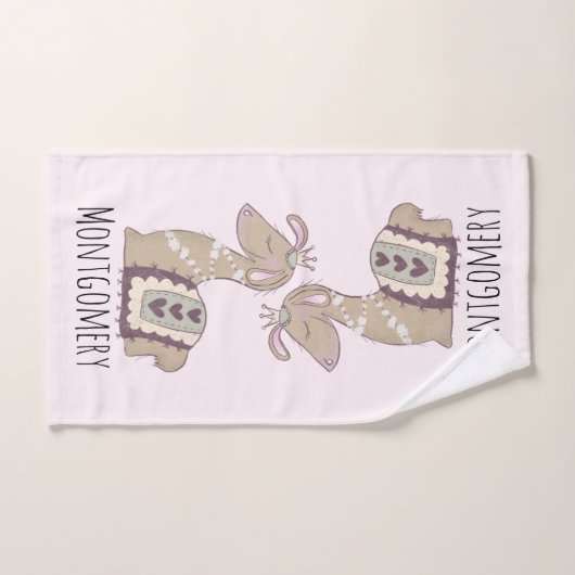 Mignonne Llama Princesse portant une couronne (Serviette à main)