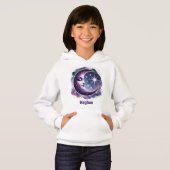 Mignonne lune étoiles ajouter nom enfants filles (Devant entier)