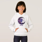 Mignonne lune étoiles ajouter nom enfants filles (Devant entier)