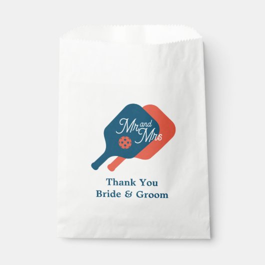 Mignonne M. & Mme pickleball thème mariage sacs de (Devant)