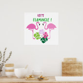 Mignonne maison de plage Flamingo poster (Cuisine)