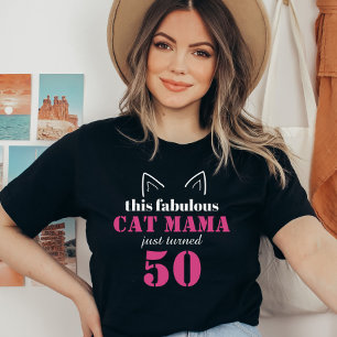 Mignonne maman Cat 50e anniversaire T-shirt
