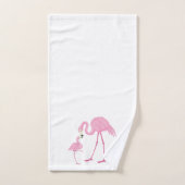 Mignonne maman et bébé aquarelles flamingo (Serviette à main)