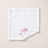 Mignonne maman et bébé aquarelles flamingo (Gant de toilette)