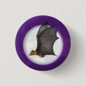 Mignonne maman et bébé chauve-souris badge rond (Devant)