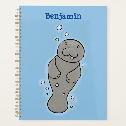 Mignonne manatée bébé avec bulles illustration (Devant)
