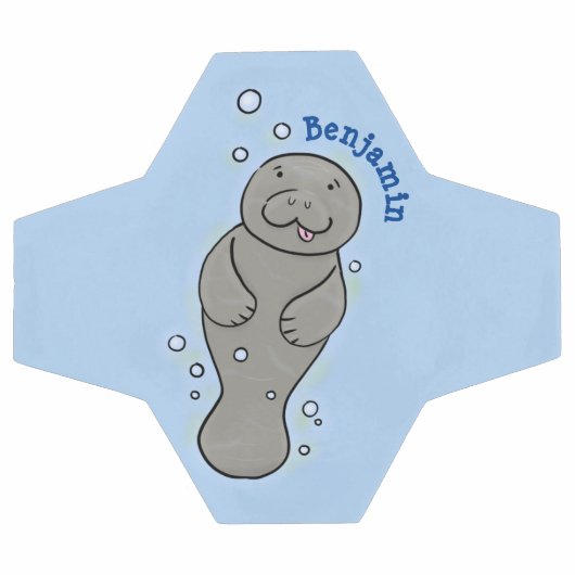 Mignonne manatée bébé avec bulles illustration (Plat)