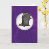 Mignonne mère et bébé chauve-souris dans une carte (Fleur jaune)