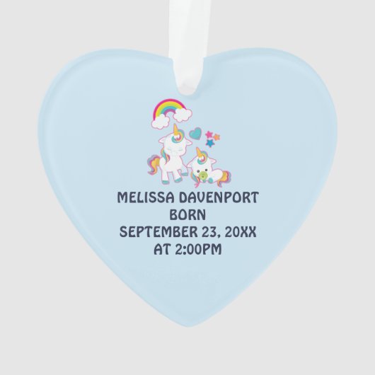 Mignonne Mère et Bébé Unicornes Thème magique (dos)