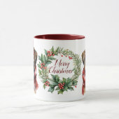 Mignonne merry Boxe chien de Noël Mug (Centre)