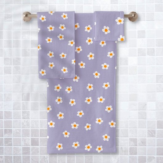 Mignonne moderne Motif de marguerite violet