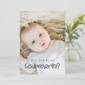 Mignonne moderne Serez-vous mon carte photo Godpar (Debout devant)