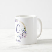 Mignonne Monogramme Floral Mug (Devant droit)