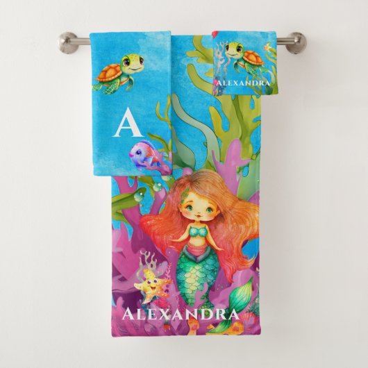 Mignonne Monogramme Sirène Dauphin de tortue marin (En situation)