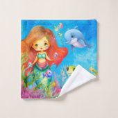 Mignonne Monogramme Sirène Dauphin de tortue marin (Gant de toilette)