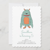 Mignonne monstre. Invitation à la fête d'anniversa