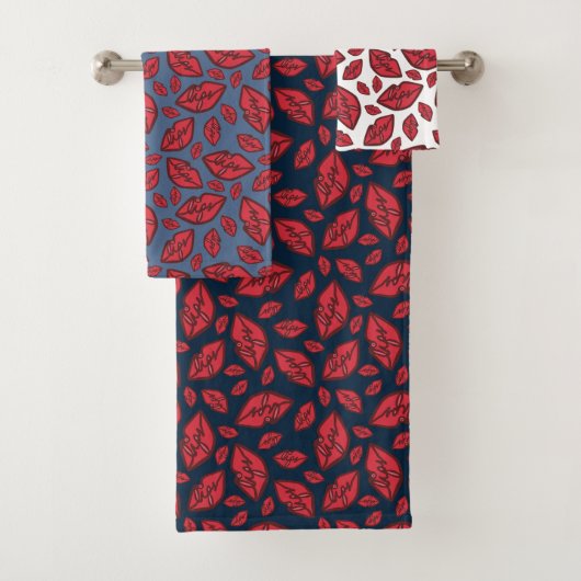 Mignonne Motif de lèvres amusantes mélangé (En situation)