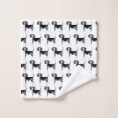 Mignonne Motif D'Un Chien Beagle En Noir Et Blanc (Gant de toilette)