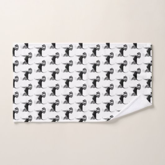 Mignonne Motif D'Un Chien Beagle En Noir Et Blanc (Serviette à main)