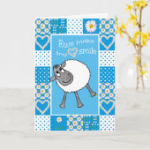 Mignonne Mouton, Ewe Faire Mon Coeur Smile Carte D (Fleur jaune)