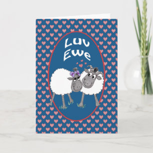 Mignonne mouton, Luv Ewe Carte de voeux romantique