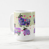 Mignonne mouton Valentine's Day Céramique Mug (Devant gauche)