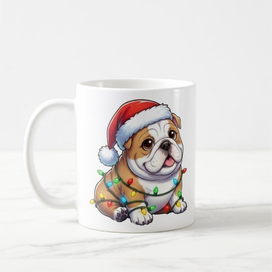 Mignonne Mug Bulldog de Noël (Gauche)