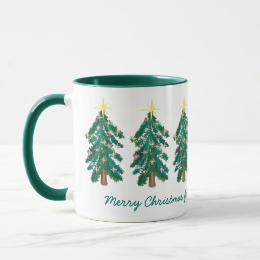 Mignonne Mug d'arbre de Noël personnalisé (Gauche)