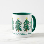 Mignonne Mug d'arbre de Noël personnalisé (Devant droit)