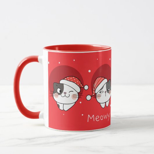 Mignonne Mug de chats de Noël (Gauche)