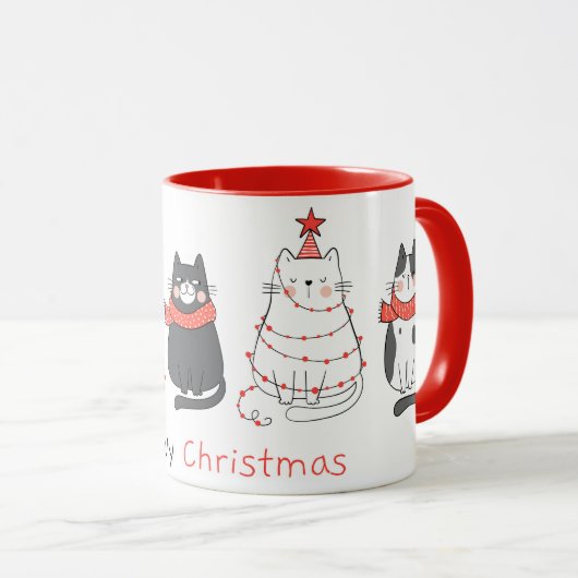 Mignonne Mug de chats de Noël (Devant droit)
