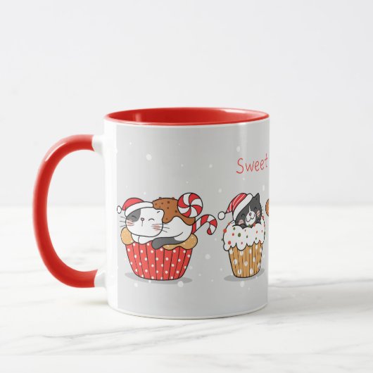 Mignonne Mug de chats de Noël (Gauche)