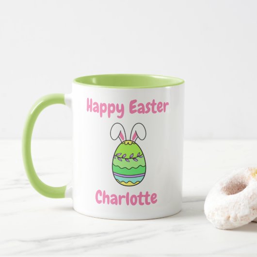 Mignonne Mug de Pâques Personnalisé (Avec donut)