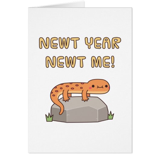Mignonne Newt Year Newt Me Doodle, New Year Saying (Devant)