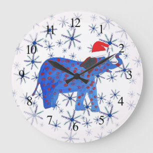 Mignonne Nouvel An Elephant Art Mur Horloge