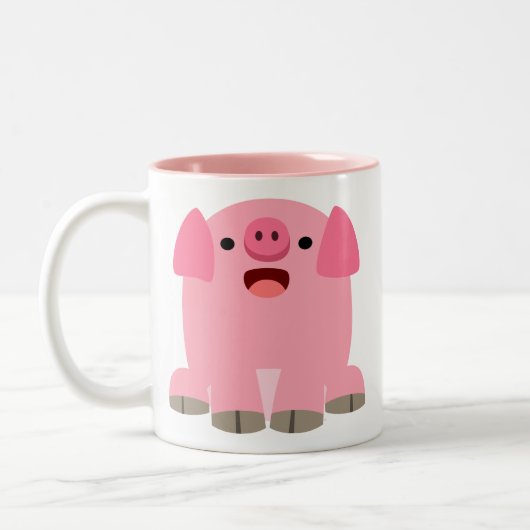 Mignonne Oinking Cartoon Cochon Mug (Gauche)