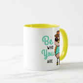 Mignonne Oiseau Motivationnel "Sois qui tu es" Mug (Devant droit)