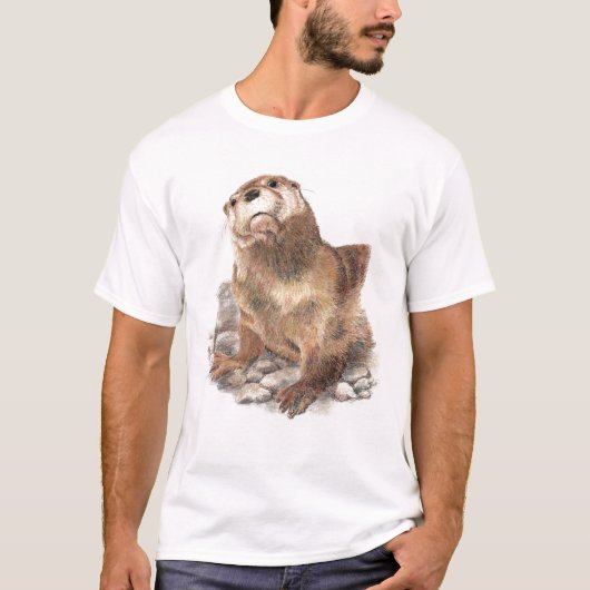 Mignonne Otter, Animal, Faune, Nature, T-shirt (Devant)