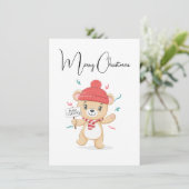 Mignonne Ours En Teddy Joyeuse Carte de Noël (Debout devant)