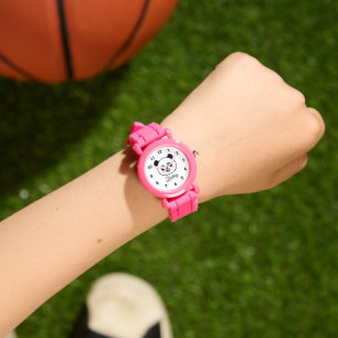 Mignonne panda ours rose silicone fille montre pou
