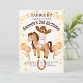Mignonne petite cowgirl selle up invitation d'anni (Debout devant)