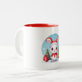 Mignonne petite lapine Mug de Noël (Devant gauche)