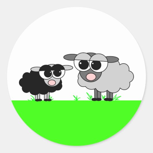Mignonne Petite Mouton Noir & Gros Stickers Mouton (Devant)