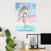 Mignonne Petite Sirène Avec Poster Balloon (Bureau à domicile)