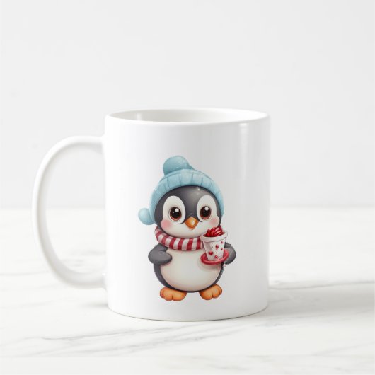 ☕ mignonne pingouin Mug de Noël - Café de vacances (Gauche)