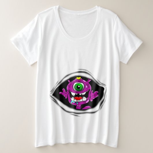 Mignonne pourpre personnes mangent Monster Baby T- (Design devant)