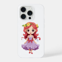 Mignonne princesse fée chibi robe violette iPhone